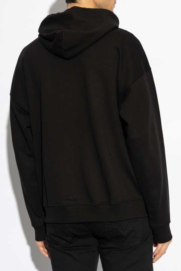 【送料&関税込】Diesel S-ummer-bigoval Hoodie Men's Hoodie with embossed Oval D | Black | Diesel